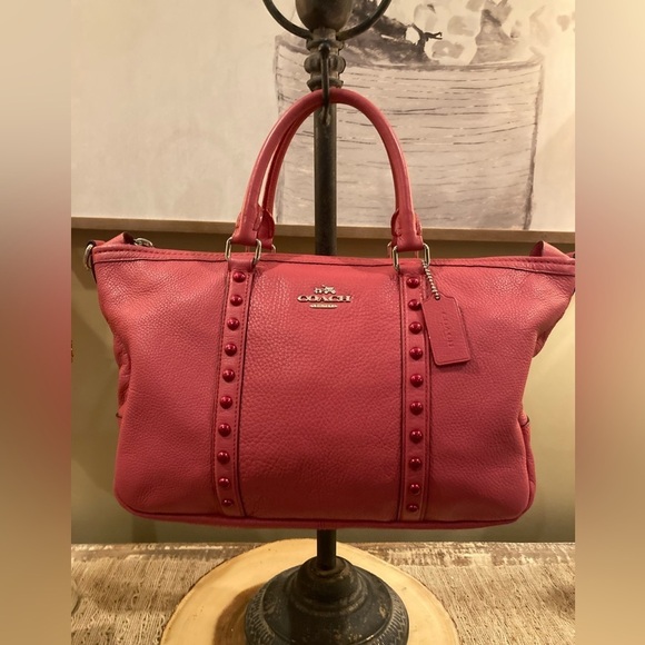 Coach F57513 Central Satchel bag with Enamel Studded‎ strawberry Retail-495 - Picture 1 of 16